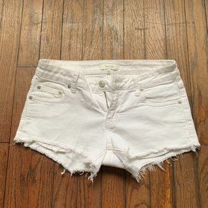 Aritzia The OC Shorts White Frayed Hem Cutoffs | Size 27
